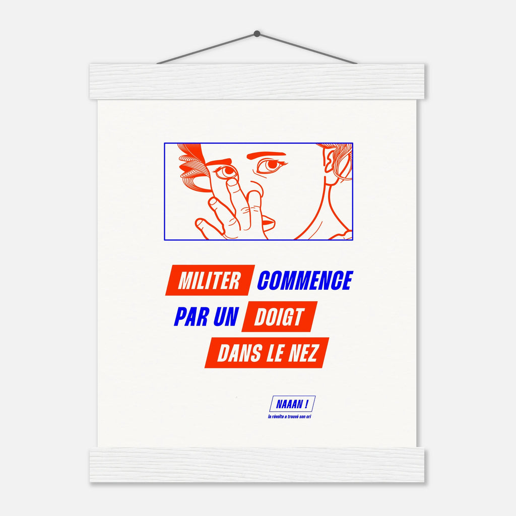 Affiche impression d'art avec baguette de suspension