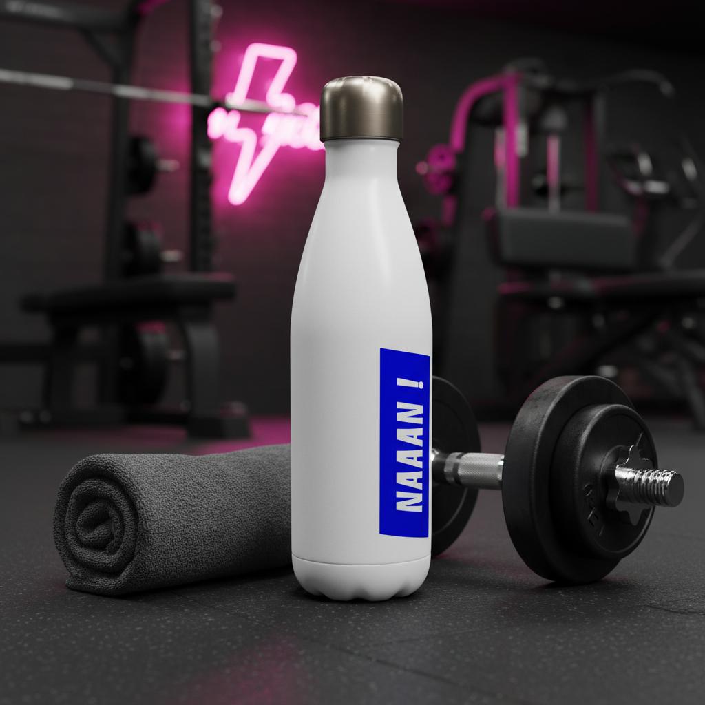 Gourde en acier inoxydable blanche originale pour le sport