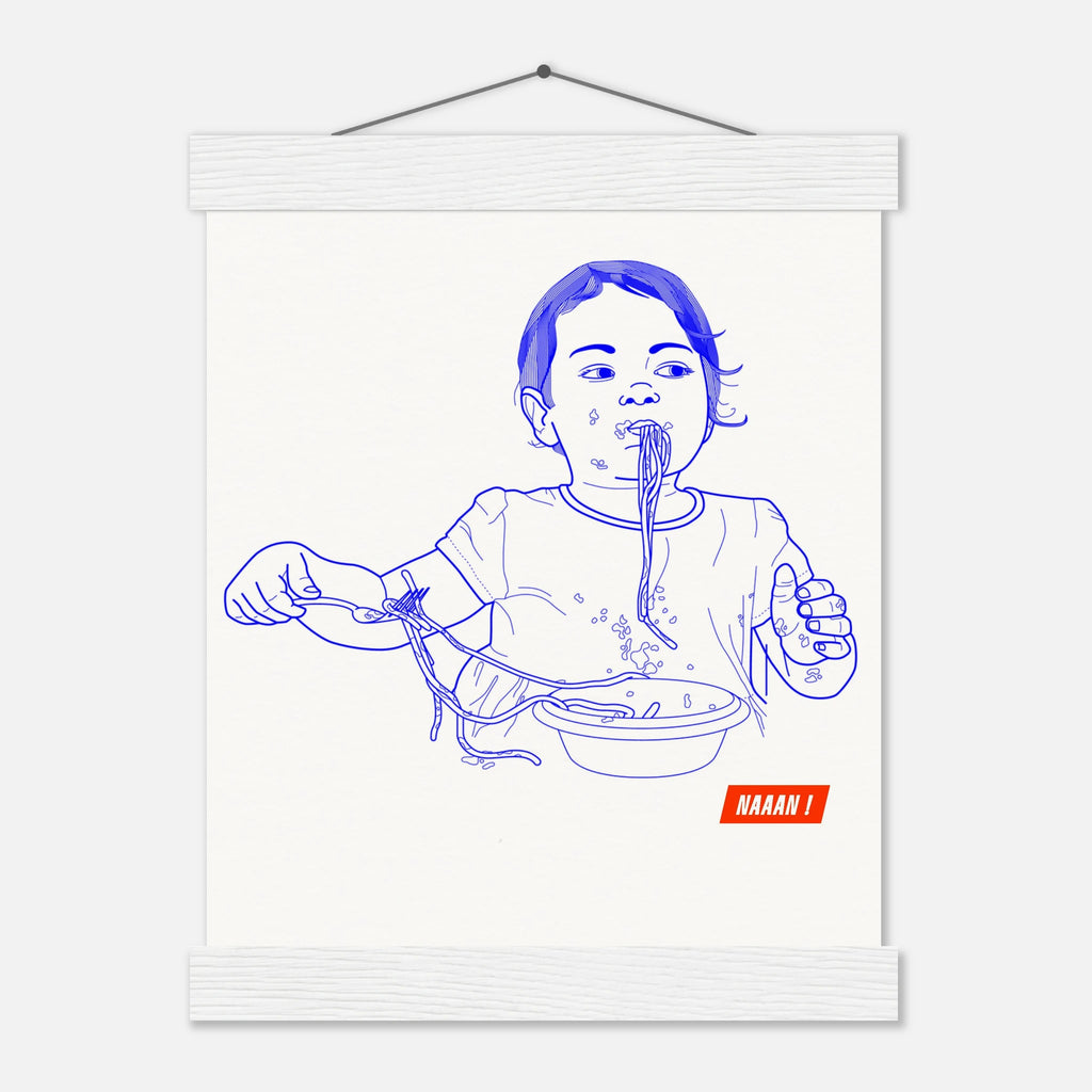 Poster art et baguette en bois - illustration Artiste