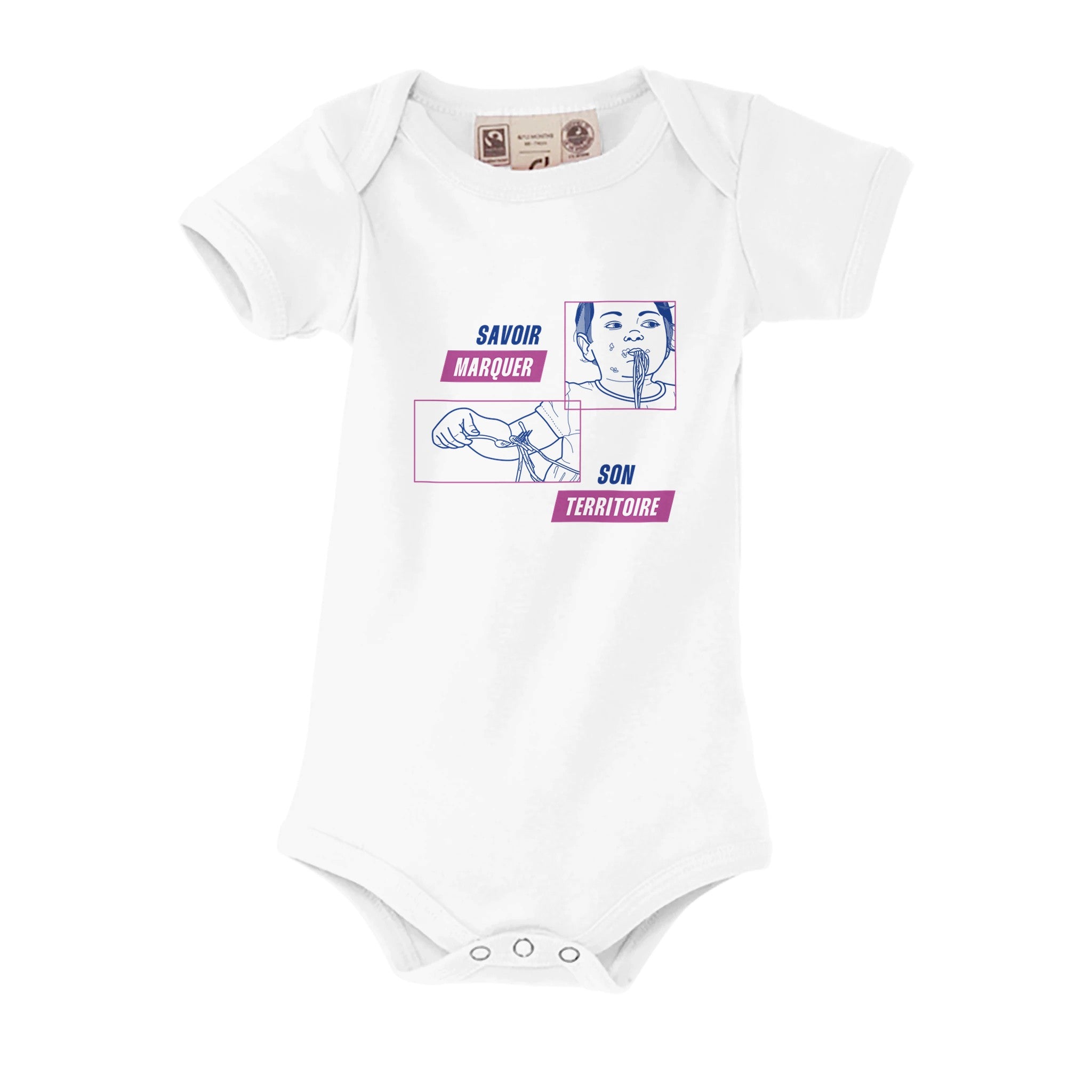 body bébé illustré en coton bio