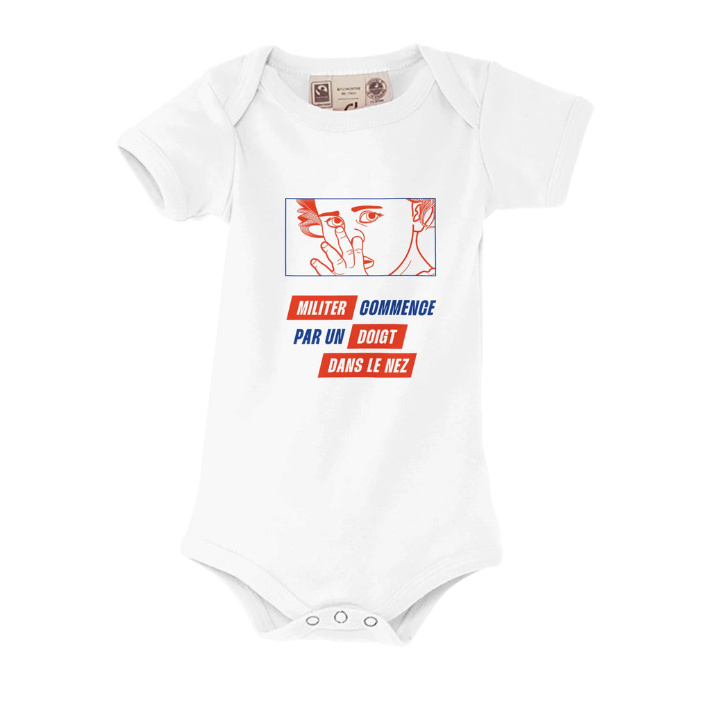 body bébé illustré en coton bio