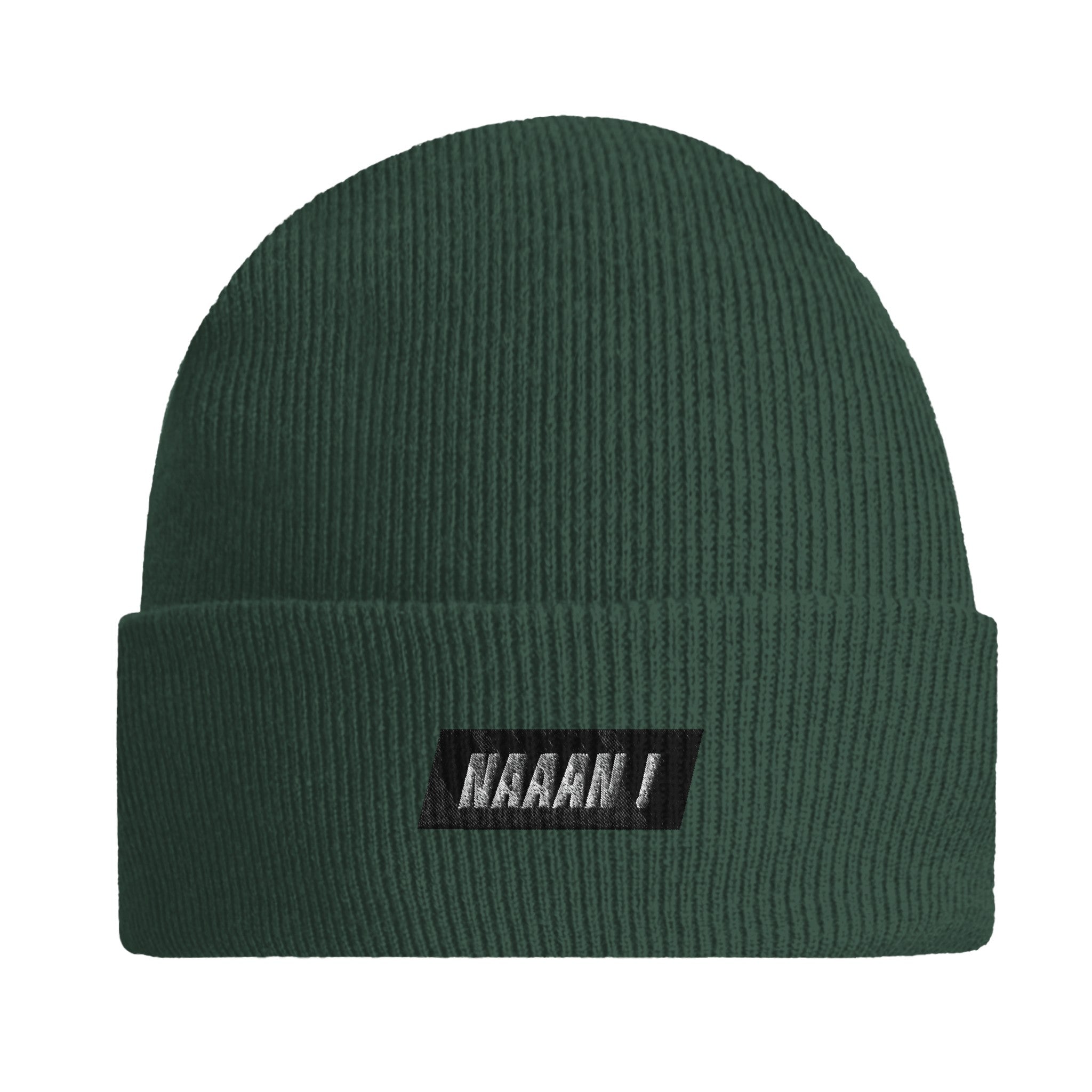 bonnet à revers vert broderie logo