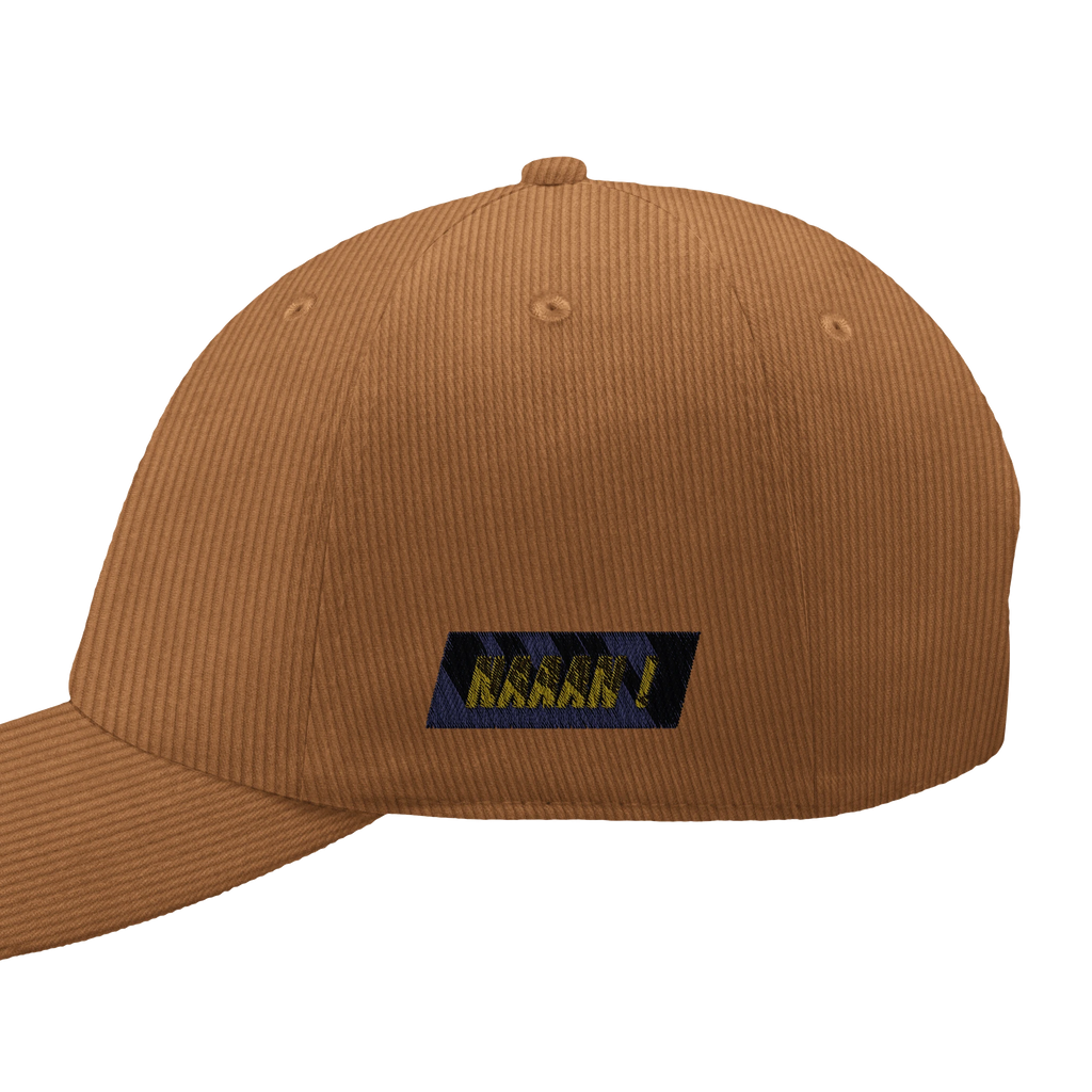 casquette velours côtelé camel brodée