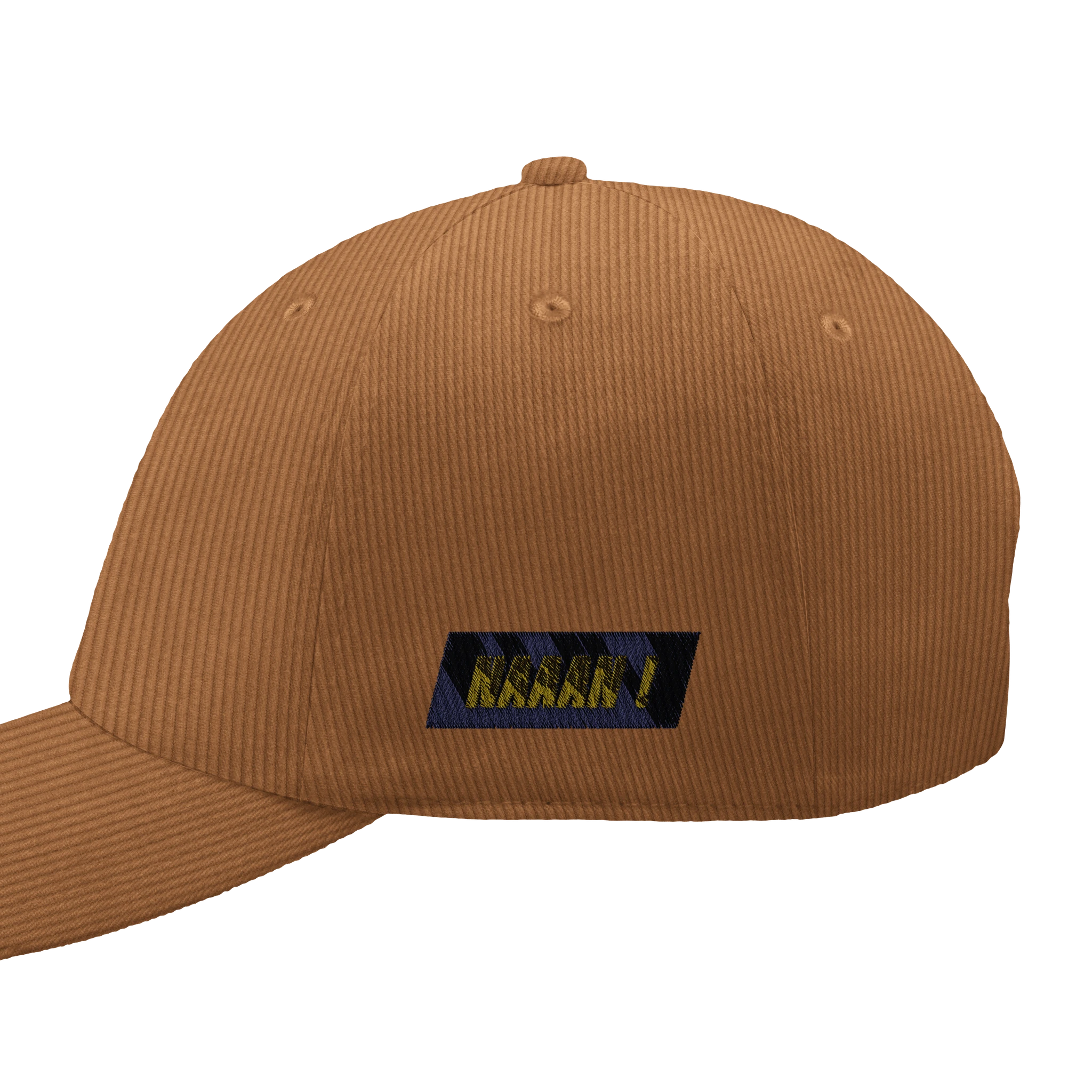 casquette velours côtelé camel brodée