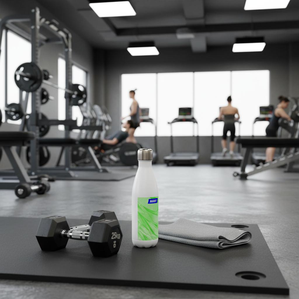 salle de sport gourde en acier inoxydable-vert et bleu