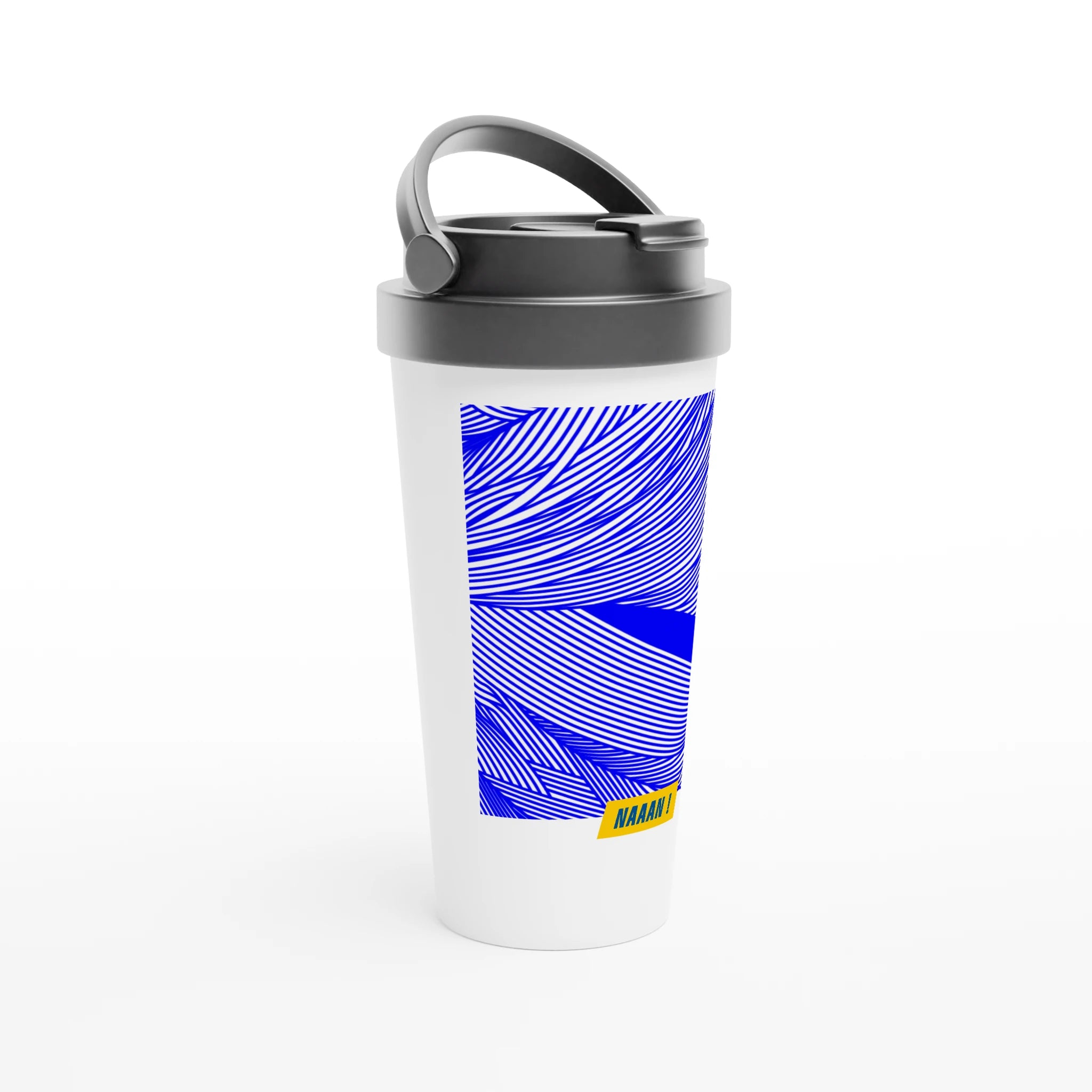 mug blanc portable avec couvercle 