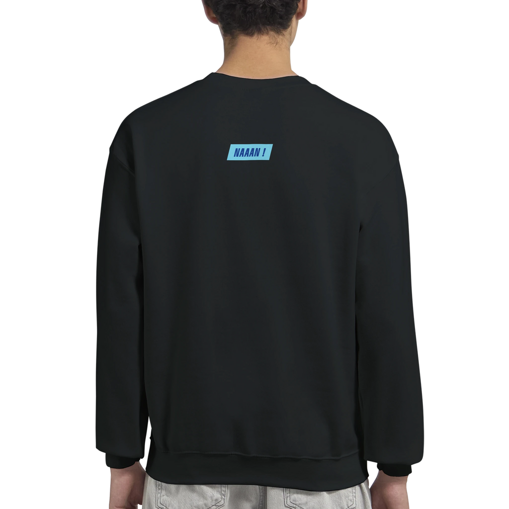 pull sweat unisexe noir dessin blanc-logo dos