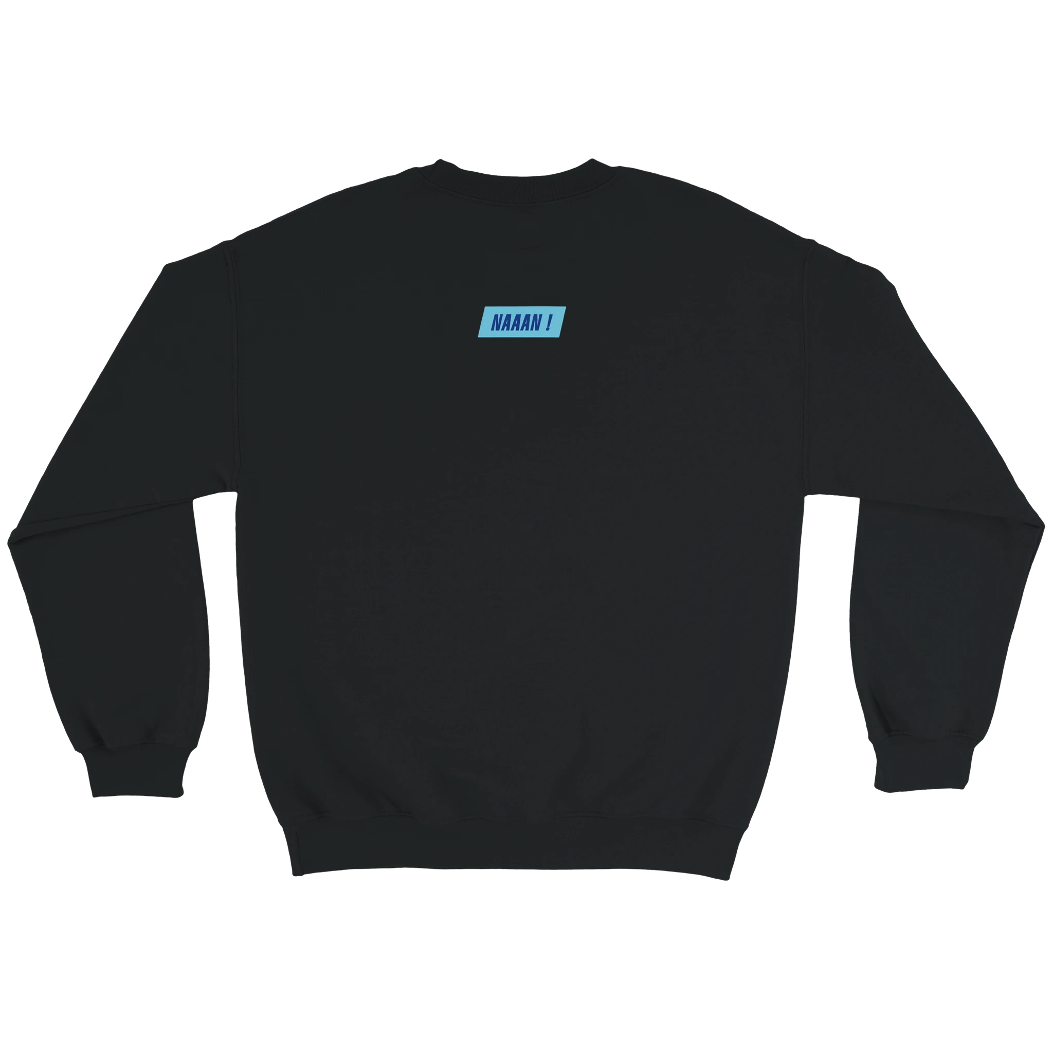 pull sweat unisexe noir dessin blanc logo dos