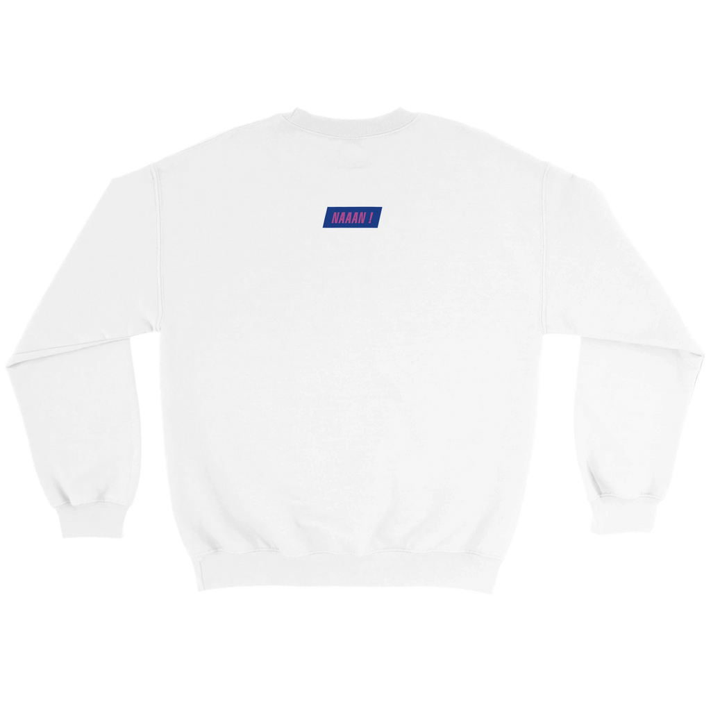 sweat pull blanc coton unisexe logo arriere