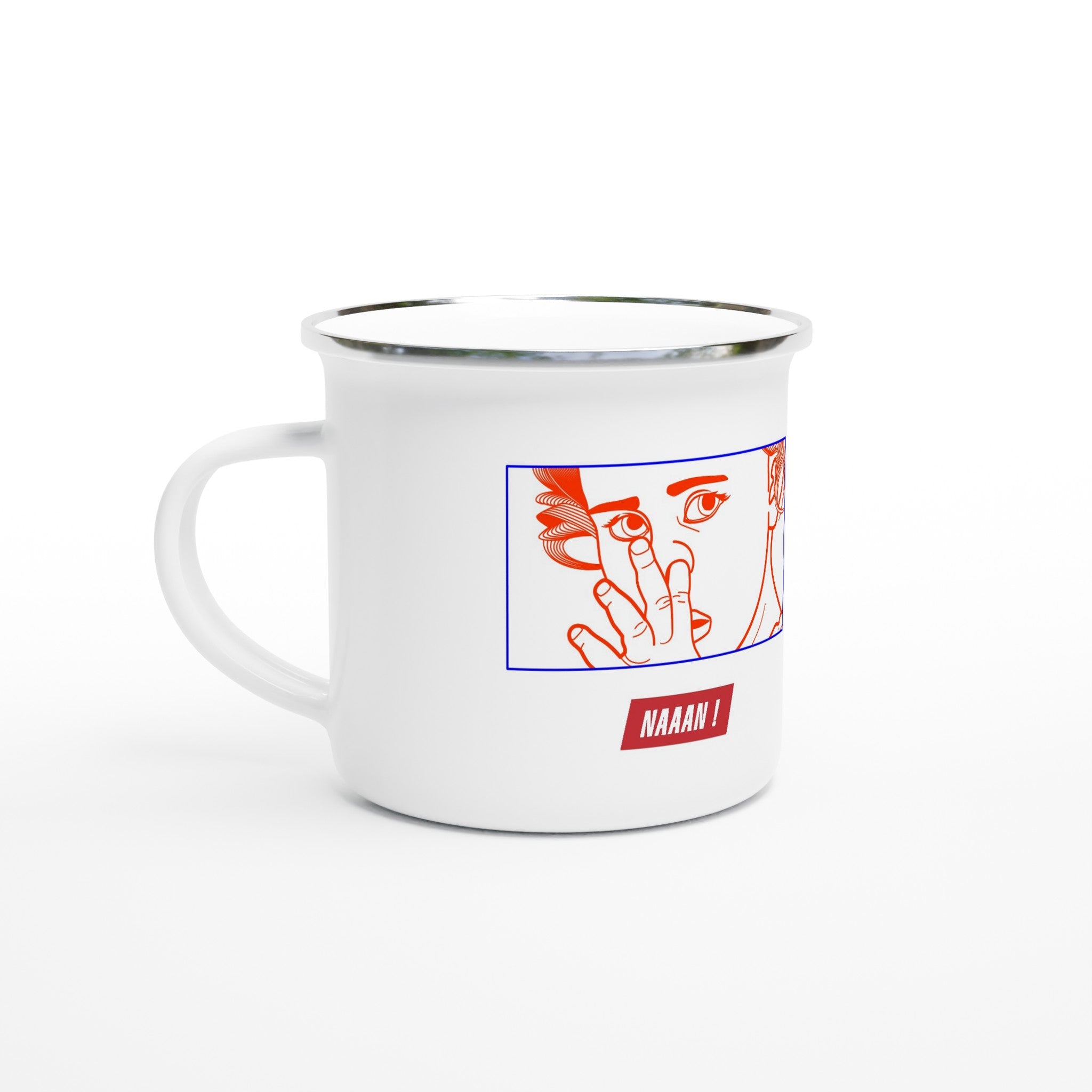 tasse blanche en email original