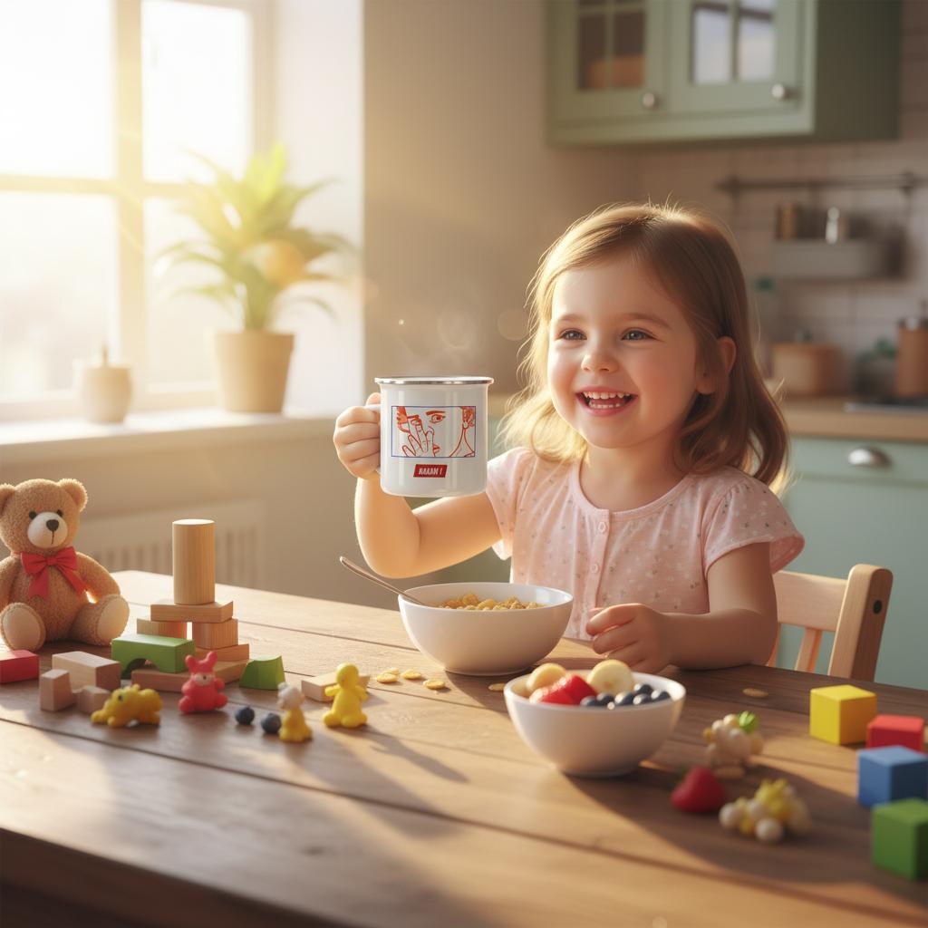 tasse blanche en email original