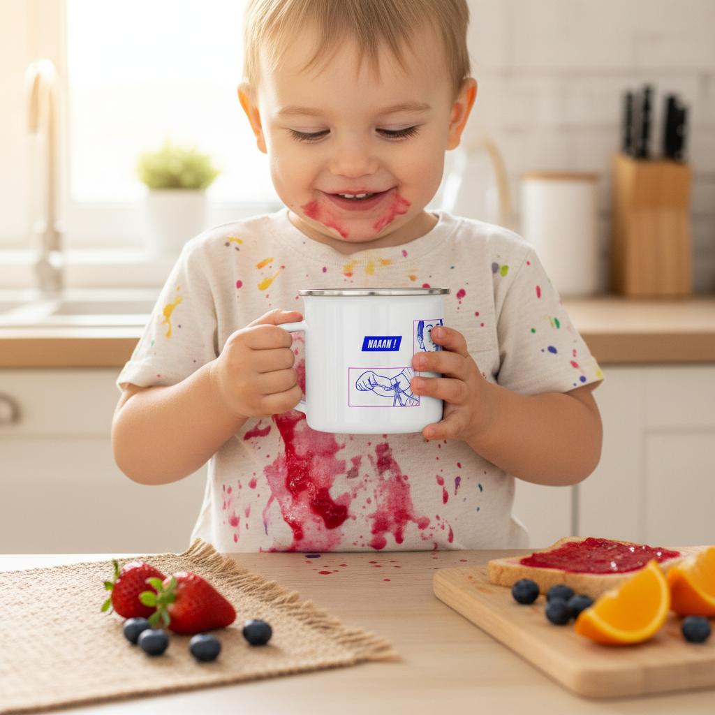 tasse en email dessin original