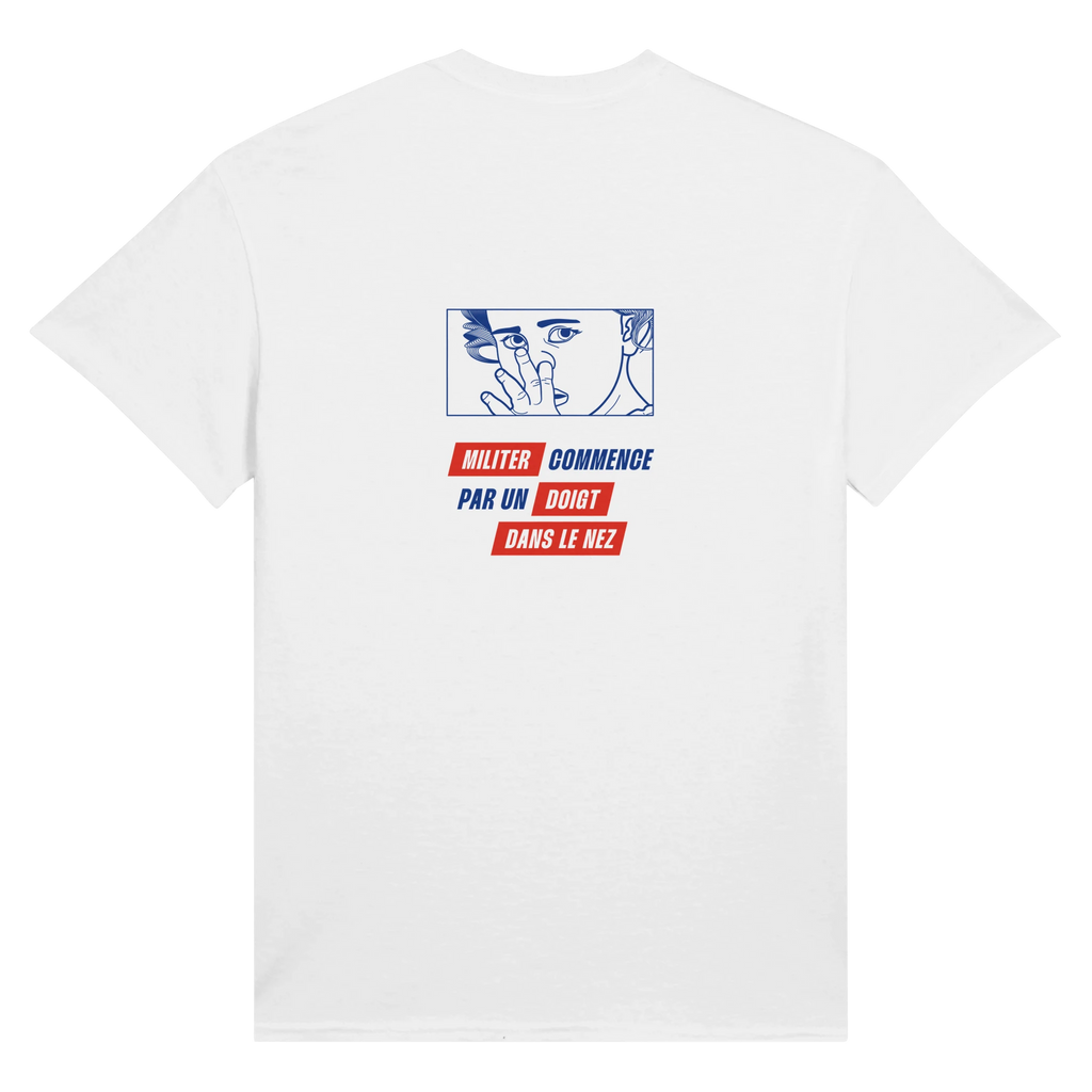 tee-shirt- blanc illustration au dos