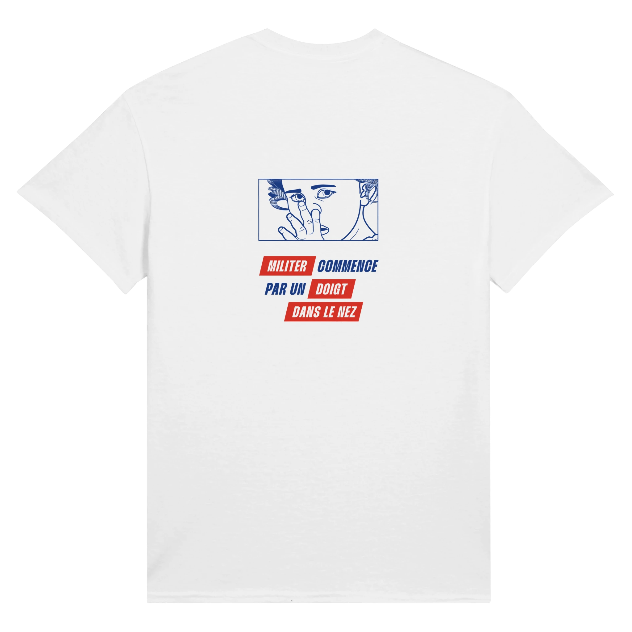 tee-shirt- blanc illustration au dos