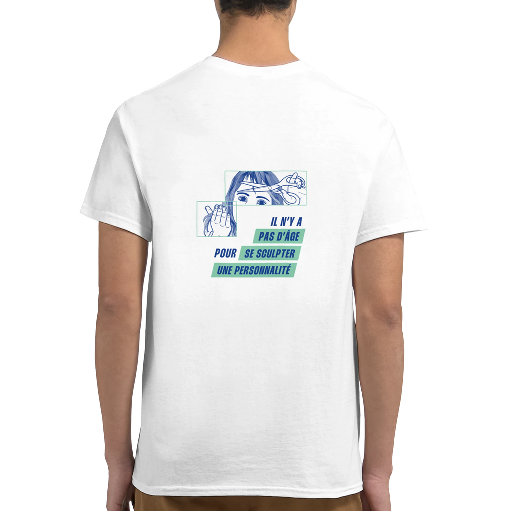 tee-shirt blanc unisexe dos dessin