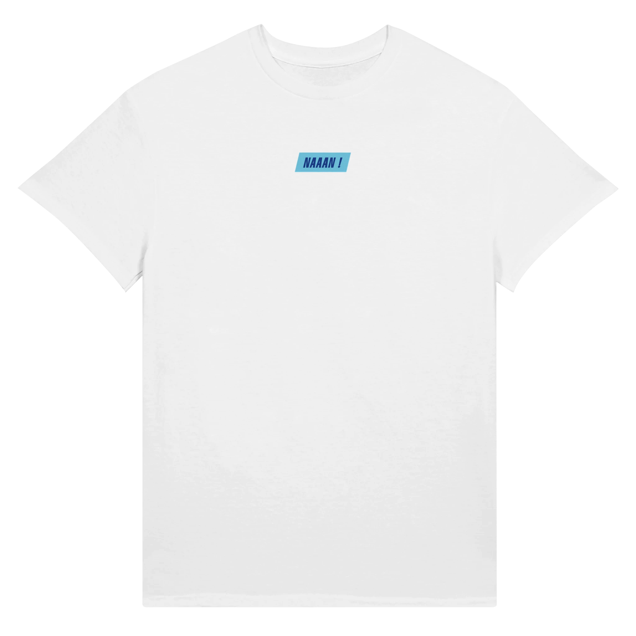 tee-shirt blanc unisexe face logo bleu