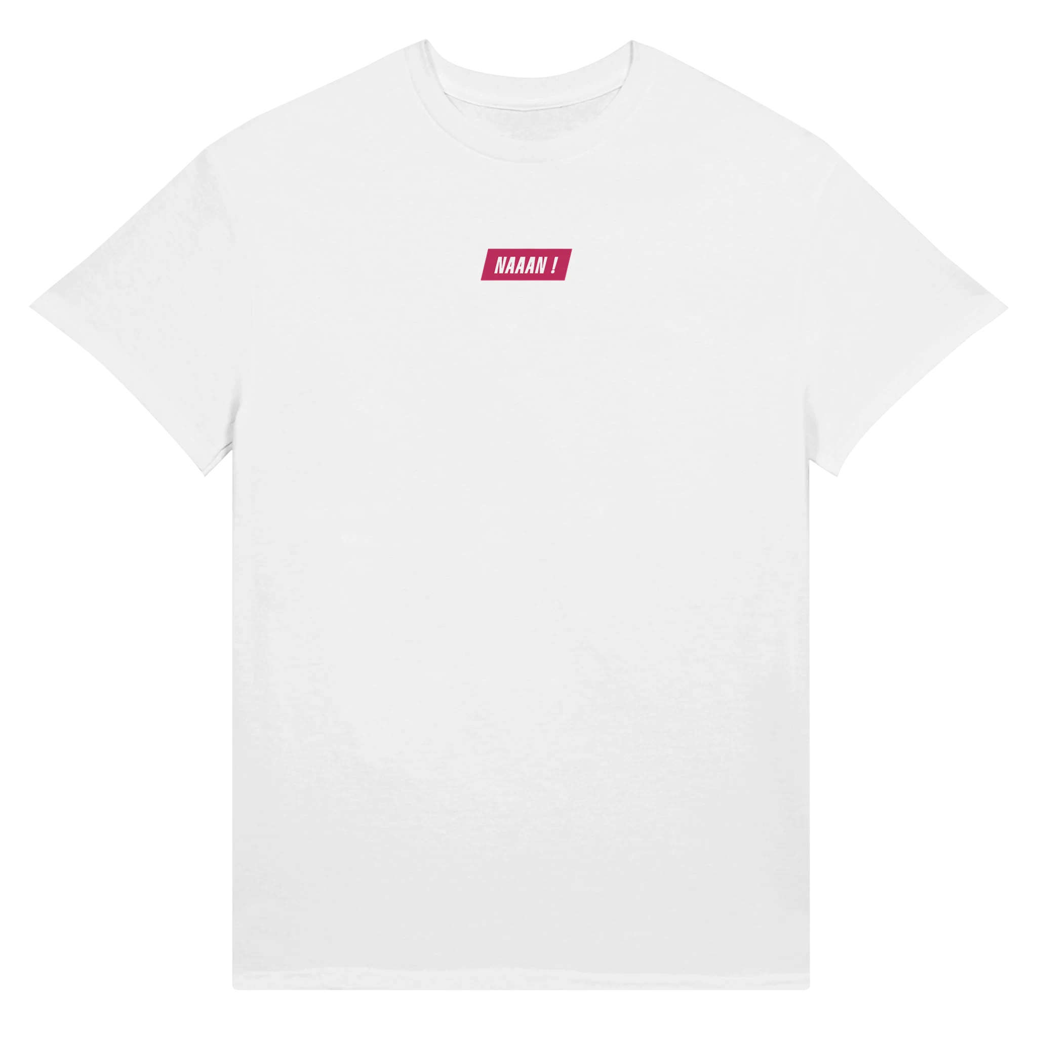 tee-shirt blanc unisexe en coton logo rose avant