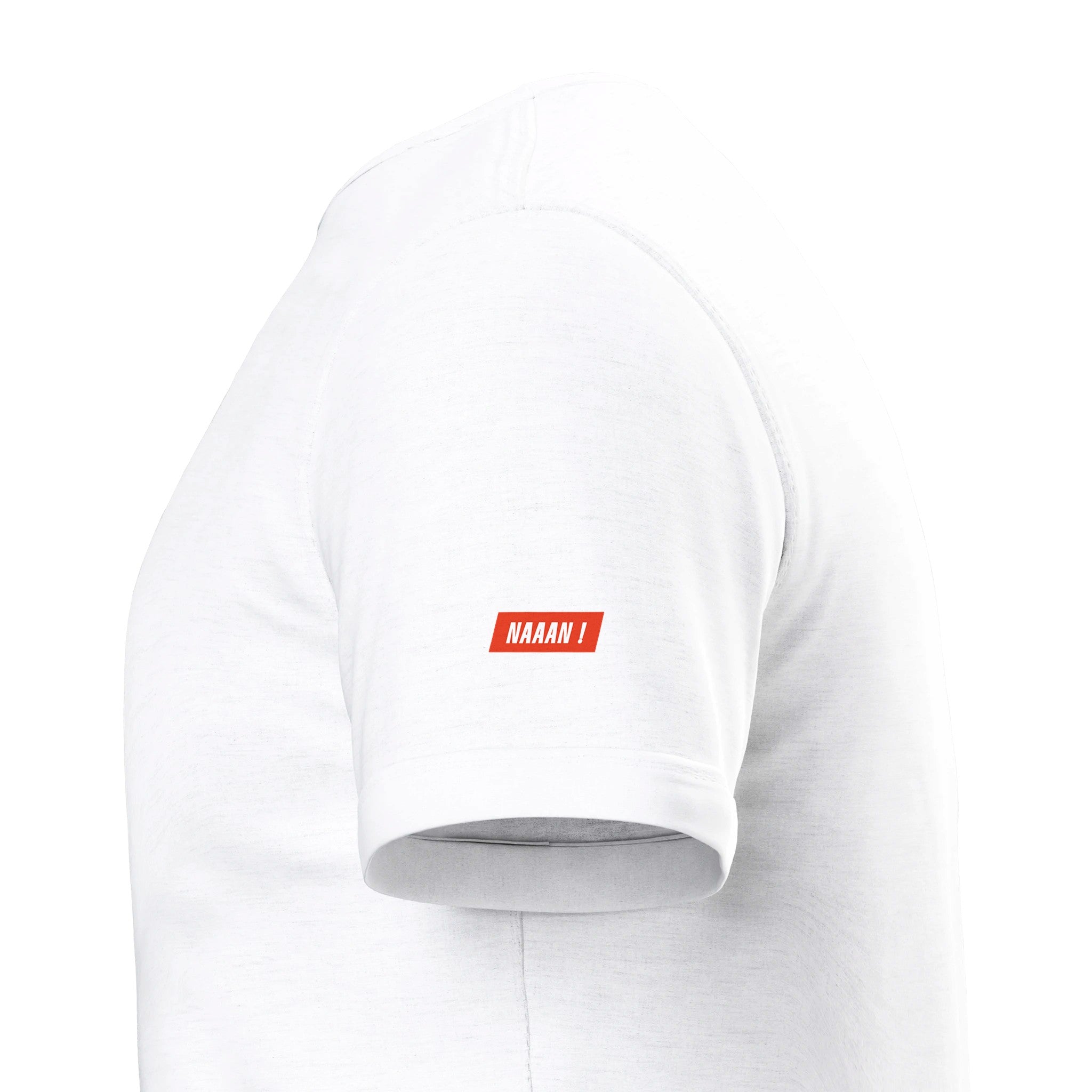 tee-shirt blnc unisexe dessin original-detail manche