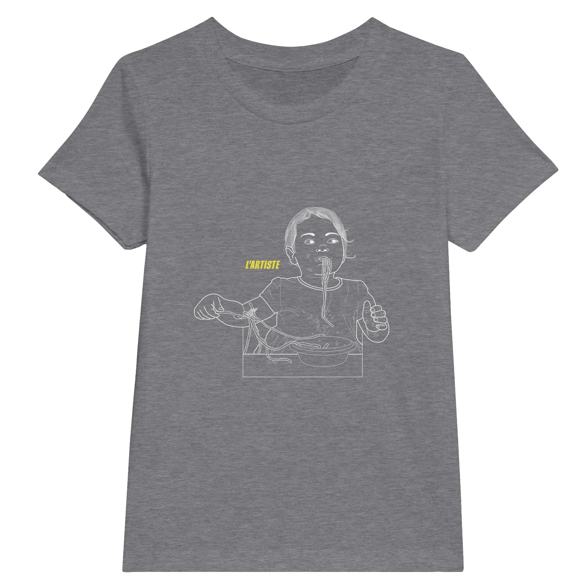 tee-shirt enfant gris dessin