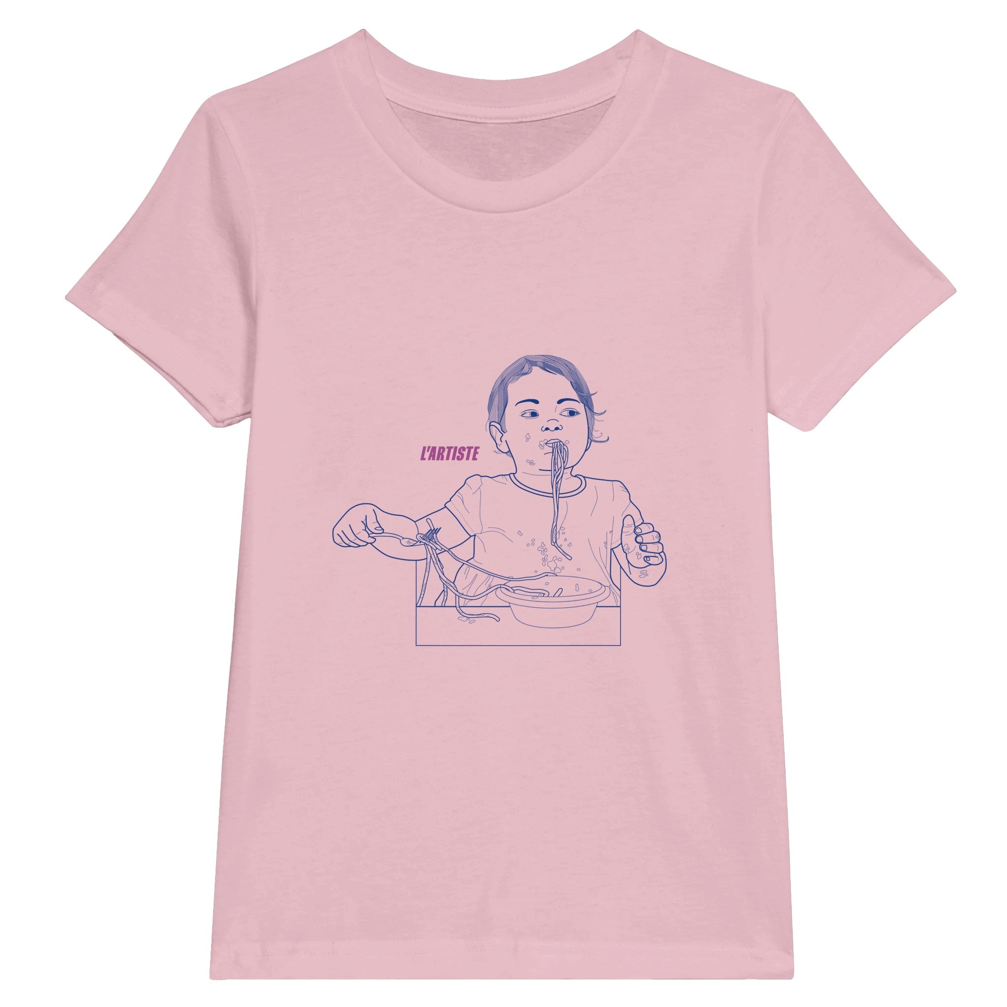 tee-shirt enfant rose dessin