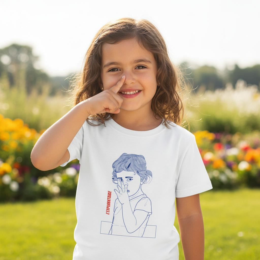 tee-shirt enfant unisexe blanc dessin original