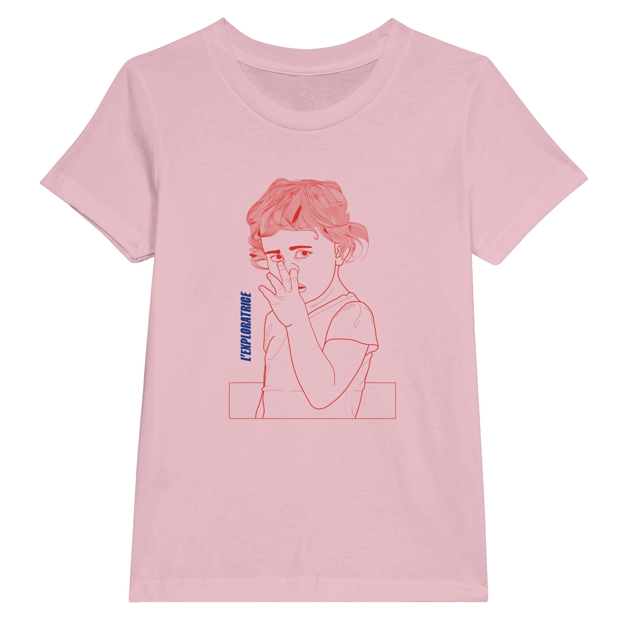 tee-shirt enfant unisexe rose dessin original rouge