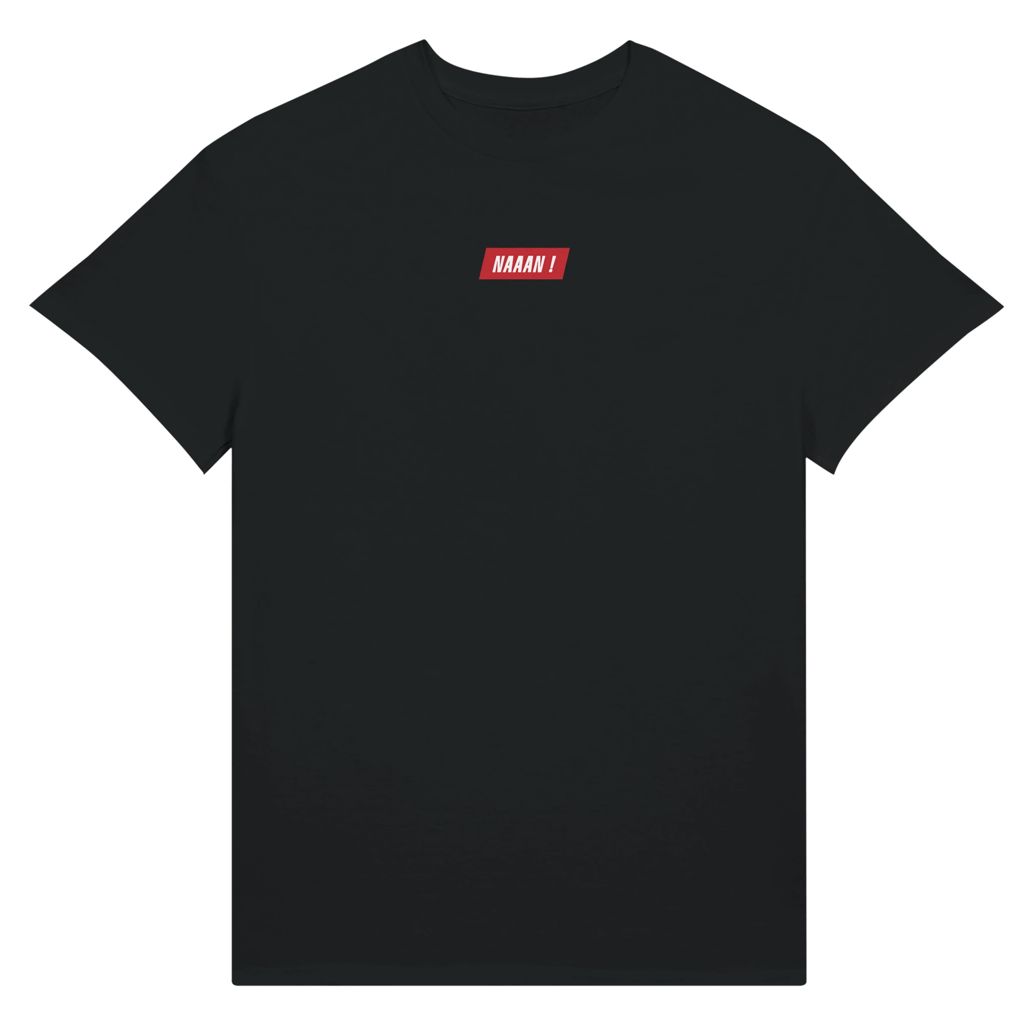 tee-shirt noir unisexe en coton logo rouge avant