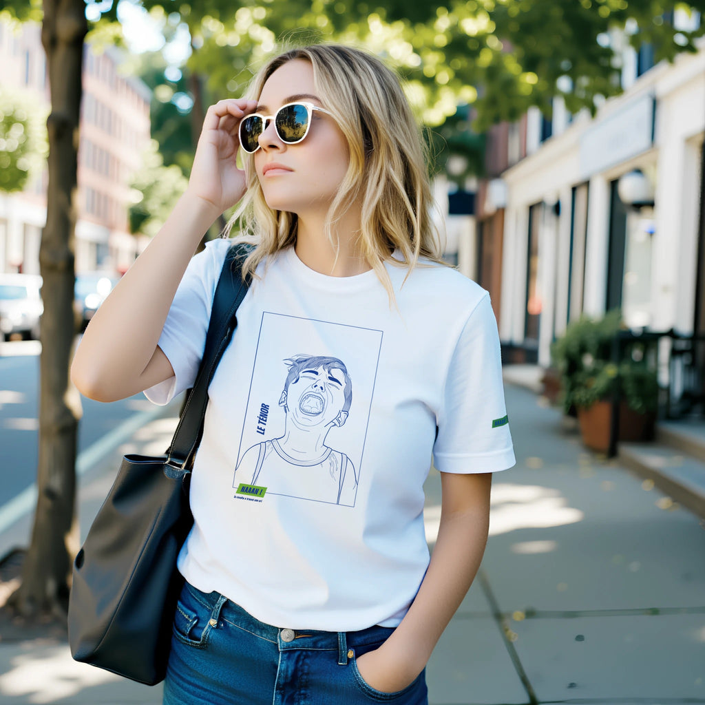 tee-shirt blanc unisexe dessin original avant