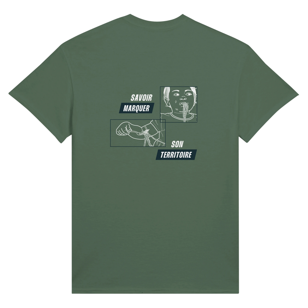 tee-shirt vert unisexe dessin dos