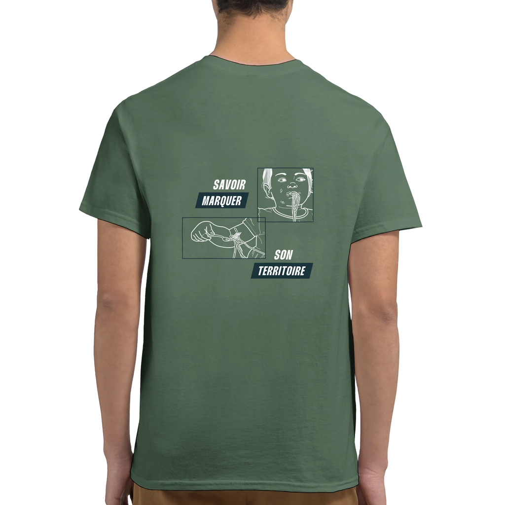tee-shirt vert unisexe dessin dos